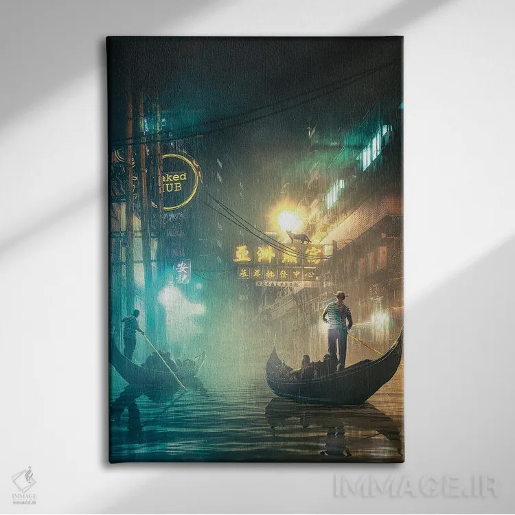 تابلو دکوراتیو آبراه های آینده اثر آدام کازینز - نمای روبهرو روی دیوار