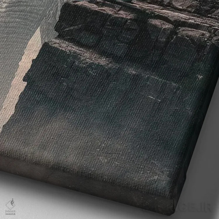 تابلو دکوراتیو فیل غول پیکر اثر آدام کازینز - نمای نزدیک بافت بوم