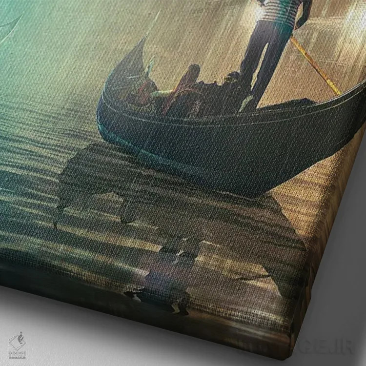تابلو دکوراتیو آبراه های آینده اثر آدام کازینز - نمای نزدیک بافت بوم