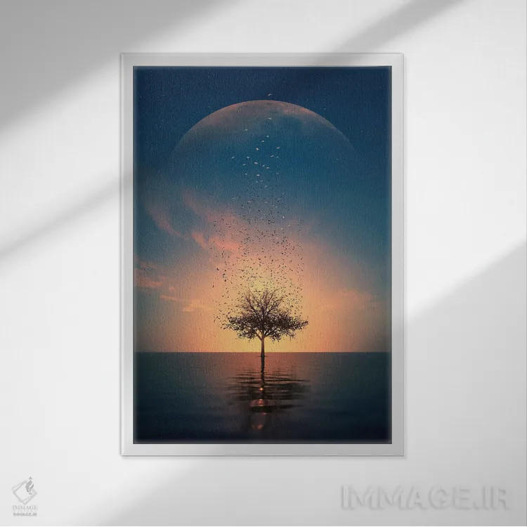 تابلو دکوراتیو پرندگان آزاد اثر آدام کازینز - نمای قابدار سفید