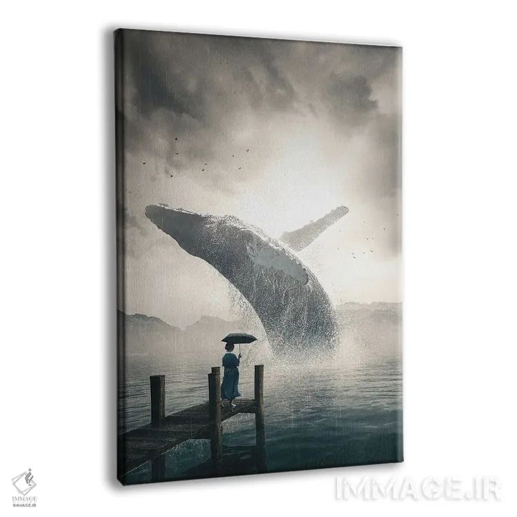تابلو دکوراتیو نهنگ غول پیکر اثر آدام کازینز - نمای پرسپکتیو محصول