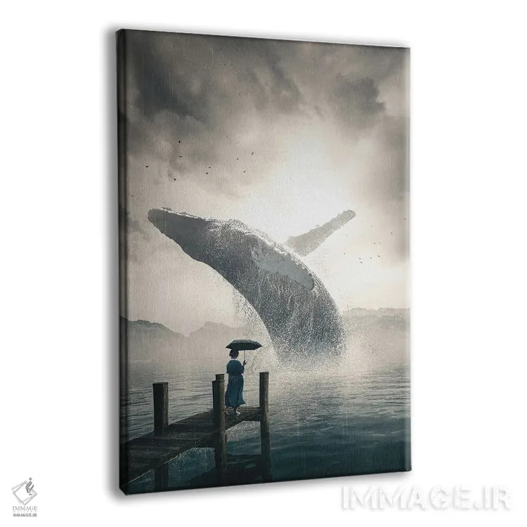 تابلو دکوراتیو نهنگ غول پیکر اثر آدام کازینز - نمای پرسپکتیو محصول