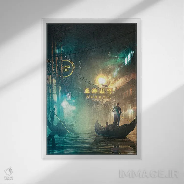 تابلو دکوراتیو آبراه های آینده اثر آدام کازینز - نمای قابدار سفید