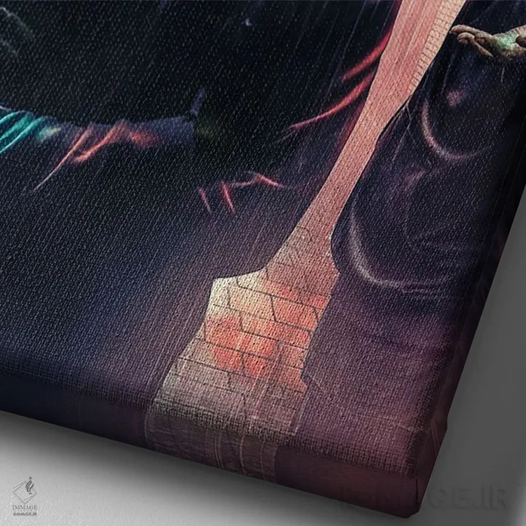 تابلو دکوراتیو گربه های کلاه دار اثر آدام کازینز - نمای نزدیک بافت بوم