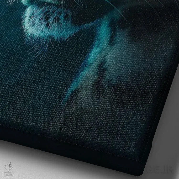 تابلو دکوراتیو پلنگ خالدار و پروانه اثر آدام کازینز - نمای نزدیک بافت بوم