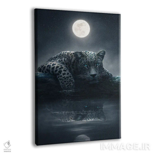 تابلو دکوراتیو پلنگ خالدار مهتابی اثر آدام کازینز - نمای پرسپکتیو محصول