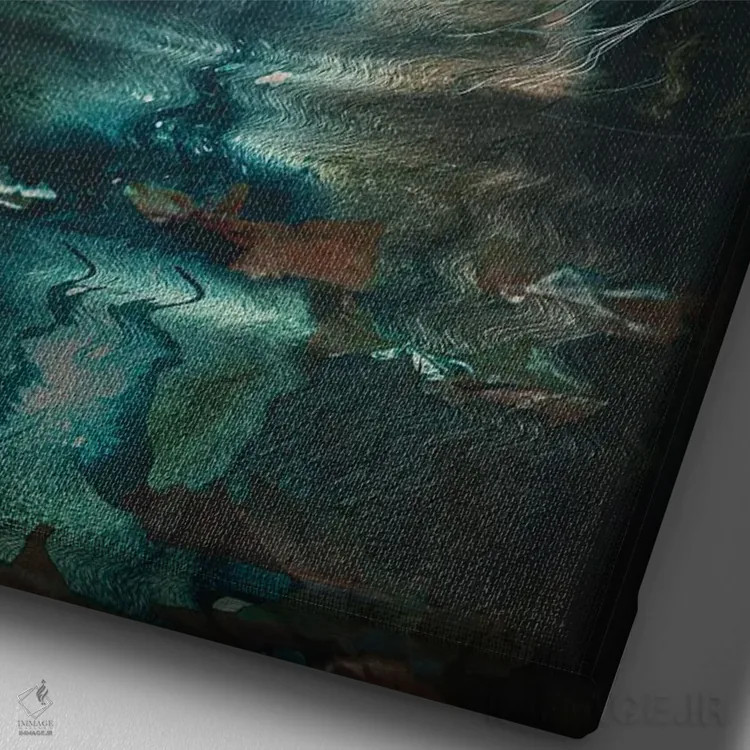 تابلو دکوراتیو شیر و پروانه اثر آدام کازینز - نمای نزدیک بافت بوم