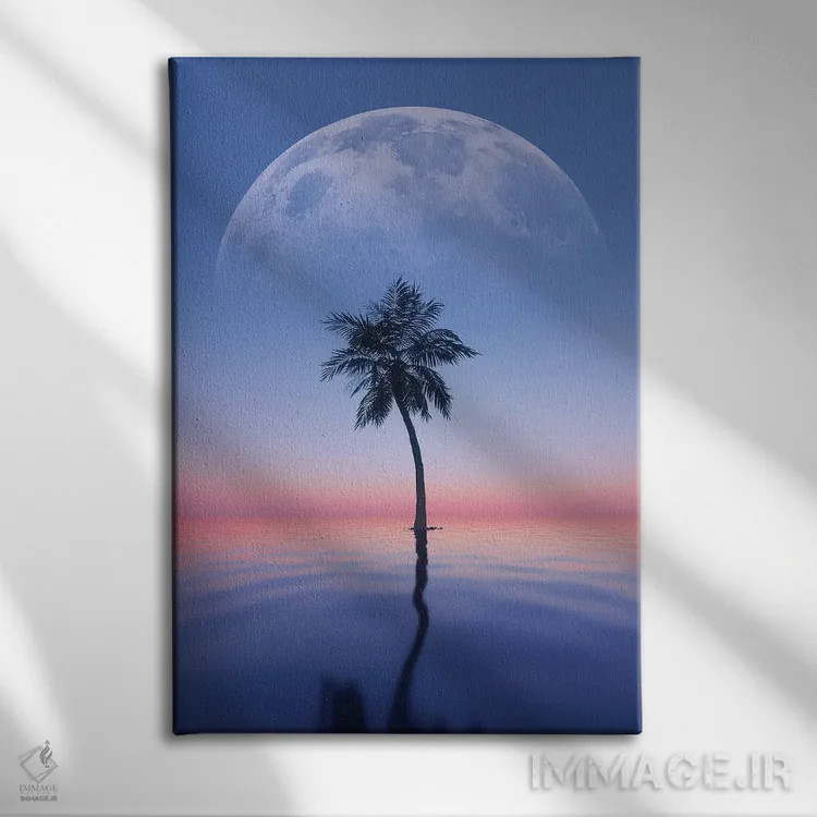 تابلو دکوراتیو نخل تنها اثر آدام کازینز - نمای روبهرو روی دیوار