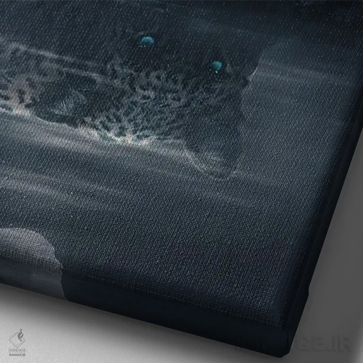 تابلو دکوراتیو پلنگ خالدار مهتابی اثر آدام کازینز - نمای نزدیک بافت بوم