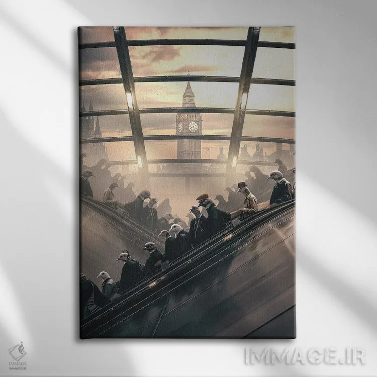 تابلو دکوراتیو بازگشت به کار اثر آدام کازینز - نمای روبهرو روی دیوار