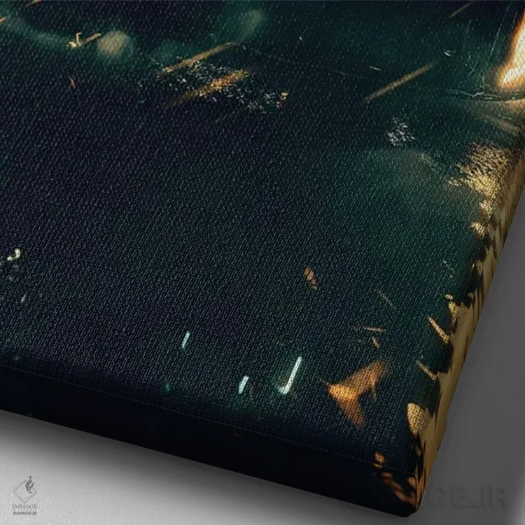 تابلو دکوراتیو فراری نئونی اثر آدام کازینز - نمای نزدیک بافت بوم