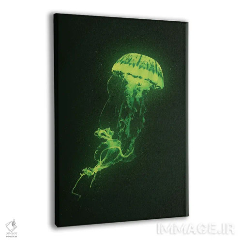 تابلو دکوراتیو عروس دریایی نئونی اثر آدام کازینز - نمای پرسپکتیو محصول