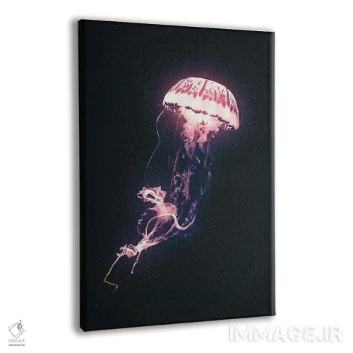 تابلو دکوراتیو عروس دریایی نئونی اثر آدام کازینز - نمای پرسپکتیو محصول
