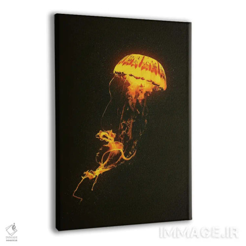 تابلو دکوراتیو عروس دریایی نئونی اثر آدام کازینز - نمای پرسپکتیو محصول