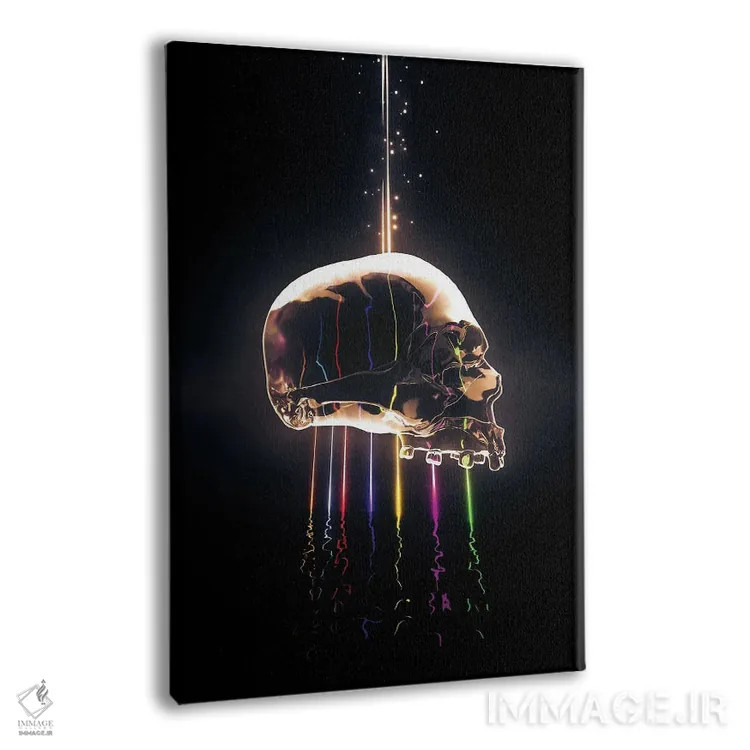 تابلو دکوراتیو جمجمه طیف رنگی اثر آدام کازینز - نمای پرسپکتیو محصول