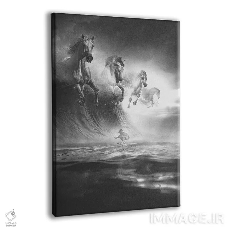 تابلو دکوراتیو اسب های سفید اثر آدام کازینز - نمای پرسپکتیو محصول