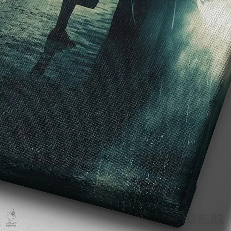 تابلو دکوراتیو ملاقات شبانه اثر آدام کازینز - نمای نزدیک بافت بوم