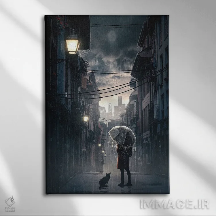 تابلو دکوراتیو شبح بارانی اثر آدام کازینز - نمای روبهرو روی دیوار