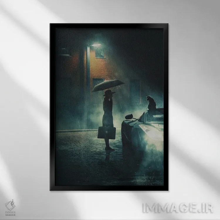 تابلو دکوراتیو ملاقات شبانه اثر آدام کازینز - نمای قابدار مشکی