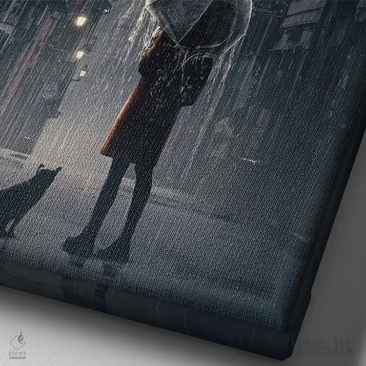 تابلو دکوراتیو شبح بارانی اثر آدام کازینز - نمای نزدیک بافت بوم