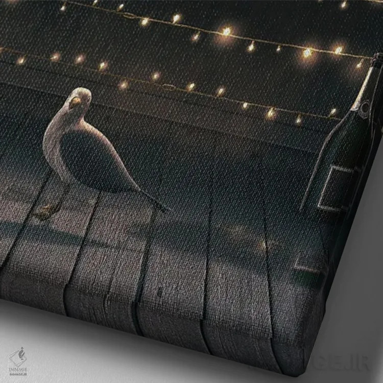 تابلو دکوراتیو کوسه ها در جکوزی اثر آدام کازینز - نمای نزدیک بافت بوم