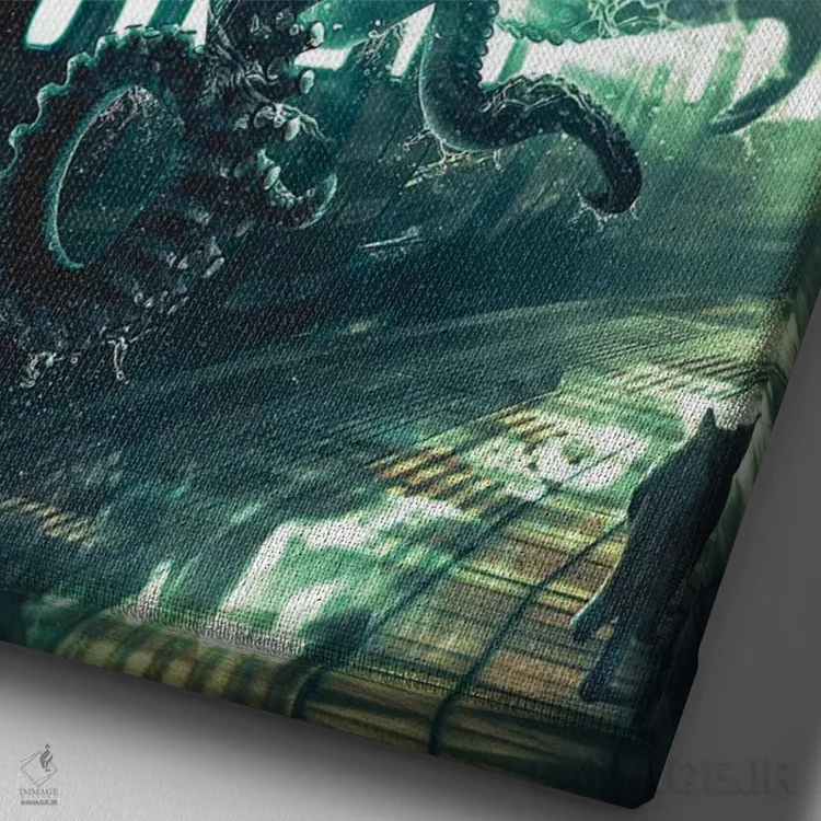 تابلو دکوراتیو اختاپوس سوار مترو اثر آدام کازینز - نمای نزدیک بافت بوم