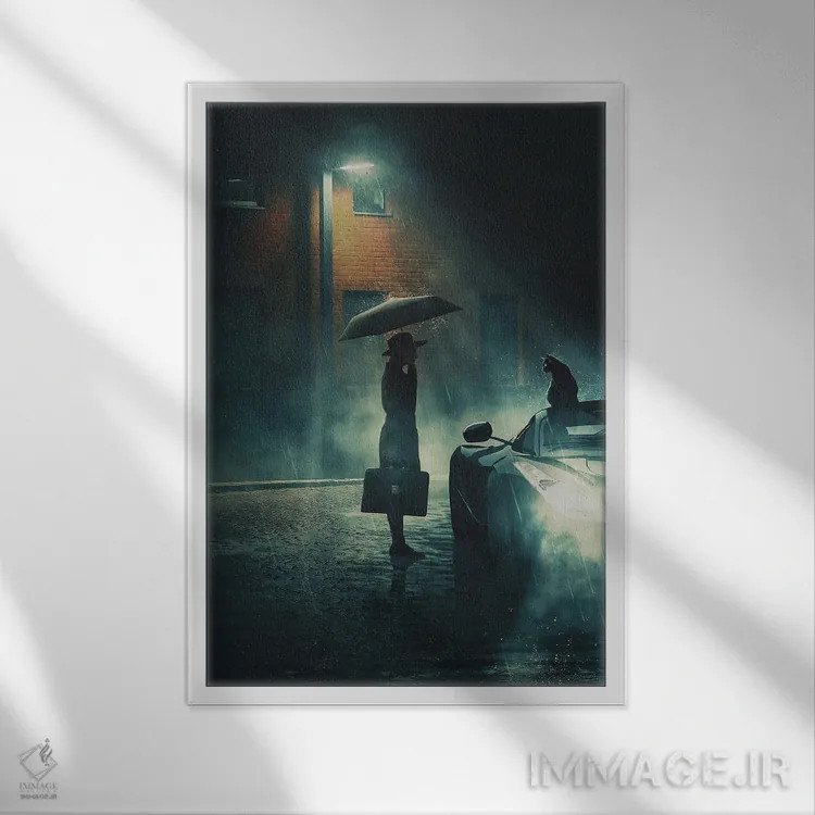 تابلو دکوراتیو ملاقات شبانه اثر آدام کازینز - نمای قابدار سفید