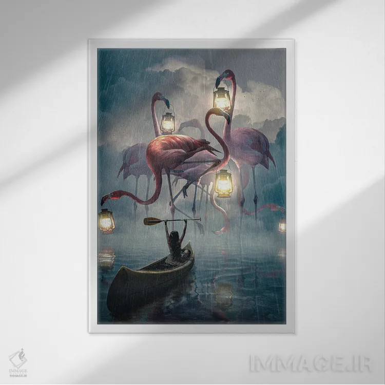 تابلو دکوراتیو آب های ناشناخته اثر آدام کازینز - نمای قابدار سفید