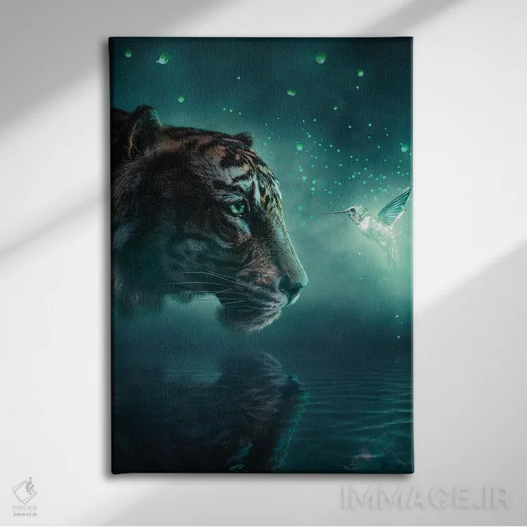 تابلو دکوراتیو سال ببر اثر آدام کازینز - نمای روبهرو روی دیوار