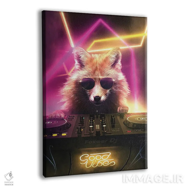 تابلو دکوراتیو روباه دی جی اثر آدام کازینز - نمای پرسپکتیو محصول