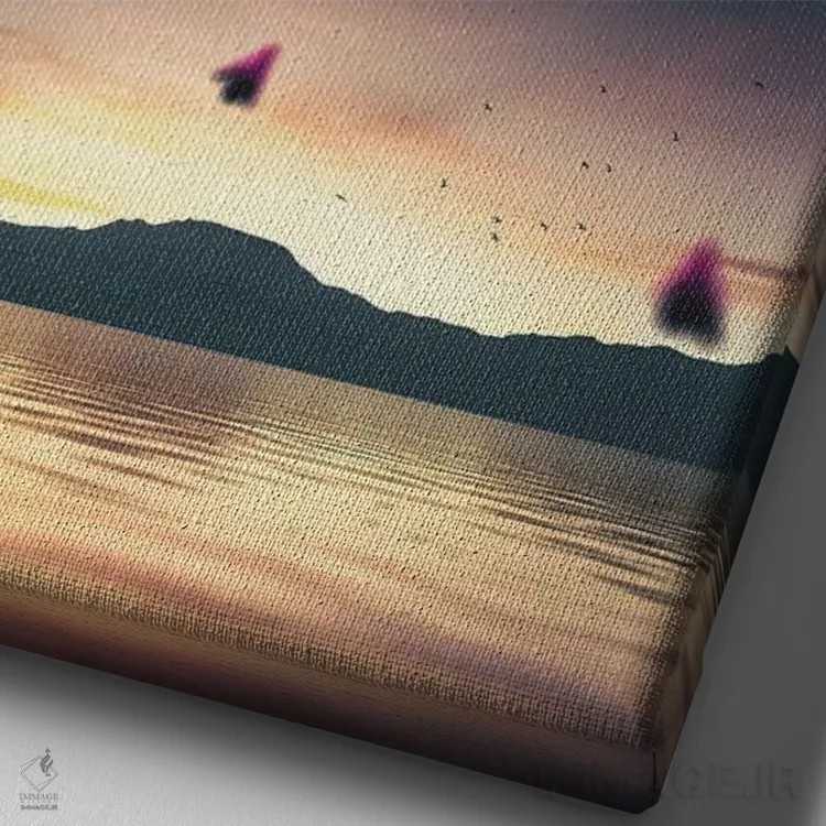 تابلو دکوراتیو گربه سیاه و ماه اثر آدام کازینز - نمای نزدیک بافت بوم