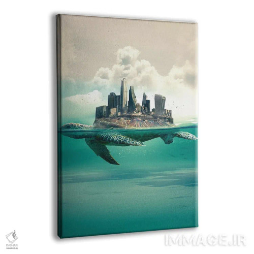 تابلو دکوراتیو شهر لاک پشت ها اثر آدام کازینز - نمای پرسپکتیو محصول