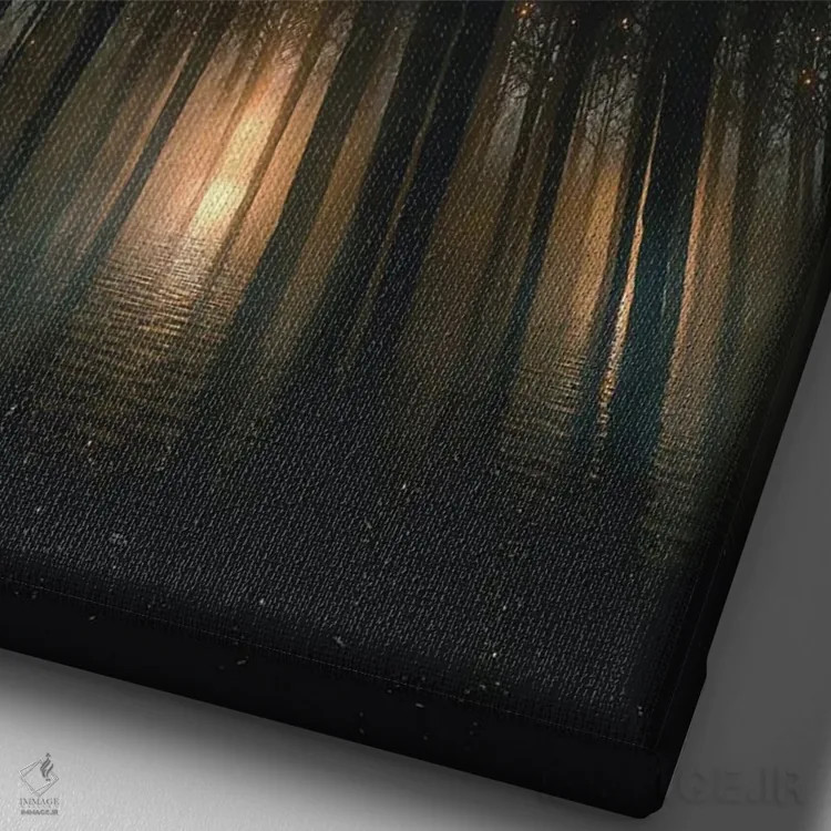 تابلو دکوراتیو شب های مهتابی زیر نور جنگل اثر آدام کازینز - نمای نزدیک بافت بوم