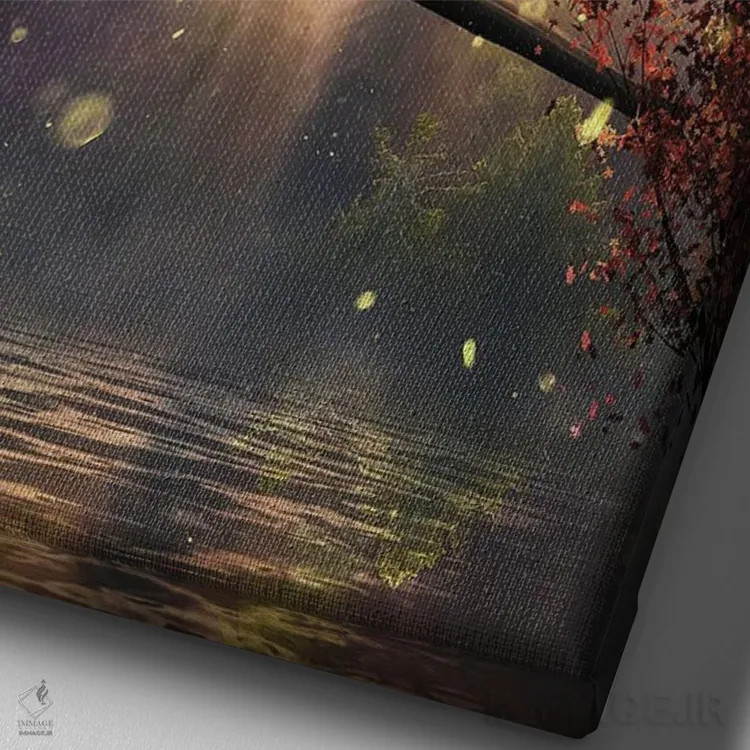 تابلو دکوراتیو گربه سیاه در جنگل جادویی اثر آدام کازینز - نمای نزدیک بافت بوم