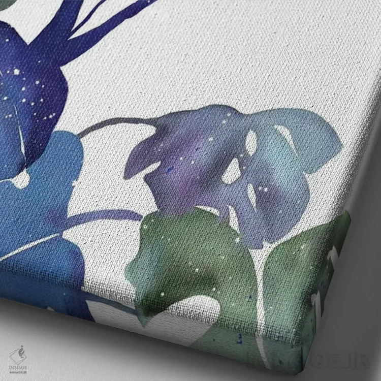 تابلو مدرن جادوی آبی مانسترا اثر کریتیو اینگرید - نمای نزدیک بافت بوم