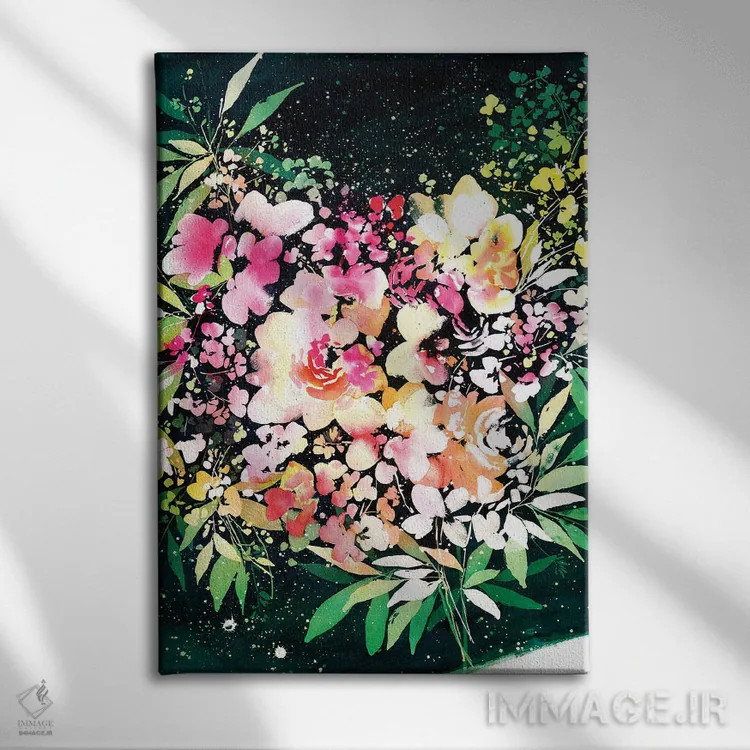 تابلو دکوراتیو قلب شکوفا شونده شبانه اثر کریتیو اینگرید - نمای روبهرو روی دیوار