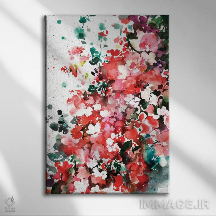 تابلو دکوراتیو شکوفایی فوق العاده نارنجی اثر کریتیو اینگرید - نمای روبهرو روی دیوار