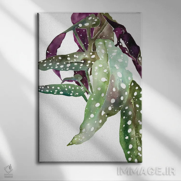 تابلو مدرن بگونیا خال خالی اثر کریتیو اینگرید - نمای روبهرو روی دیوار