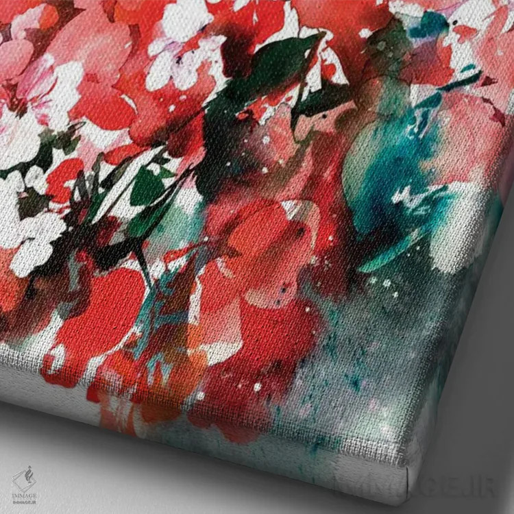 تابلو دکوراتیو شکوفایی فوق العاده نارنجی اثر کریتیو اینگرید - نمای نزدیک بافت بوم