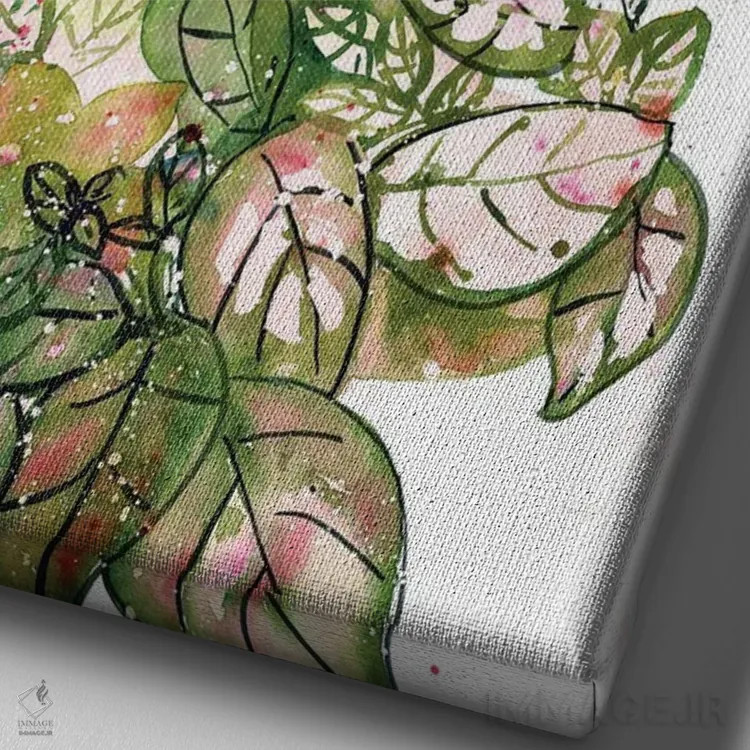 تابلو دکوراتیو خال خالی صورتی اثر کریتیو اینگرید - نمای نزدیک بافت بوم