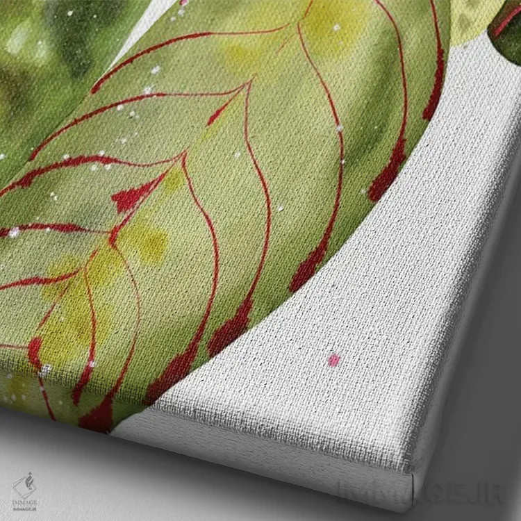 تابلو مدرن گیاه دعایی اثر کریتیو اینگرید - نمای نزدیک بافت بوم