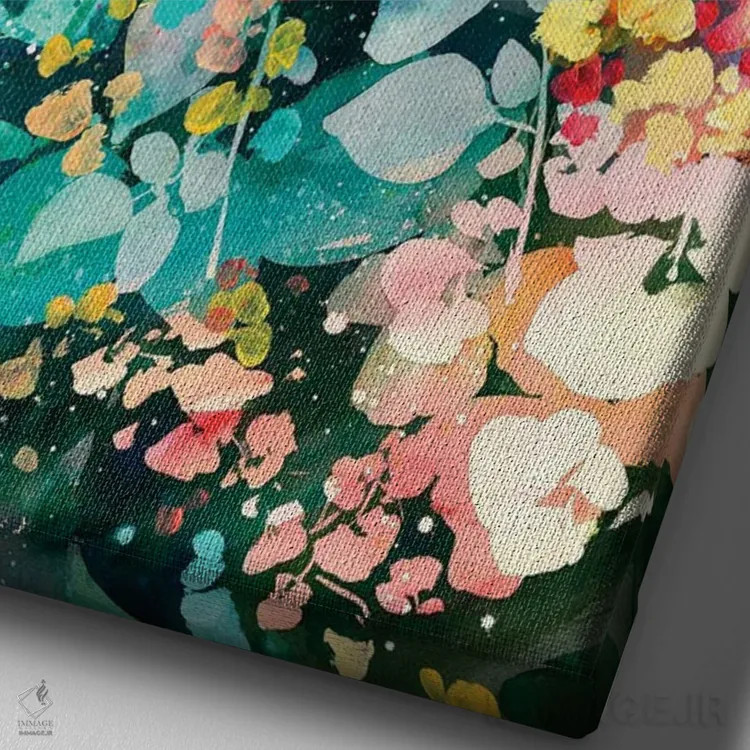 تابلو دکوراتیو جوانه های بارانی اثر کریتیو اینگرید - نمای نزدیک بافت بوم