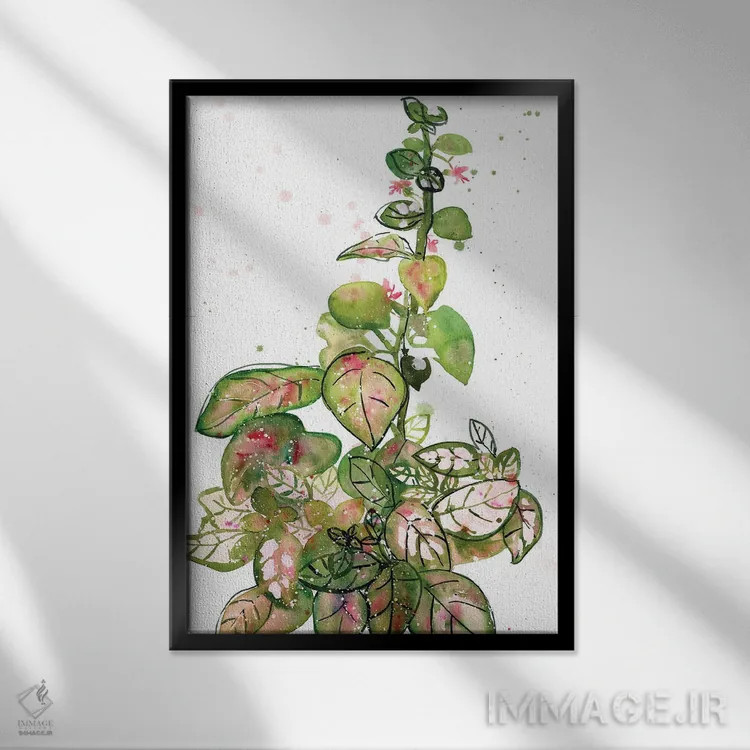 تابلو دکوراتیو خال خالی صورتی اثر کریتیو اینگرید - نمای قابدار مشکی