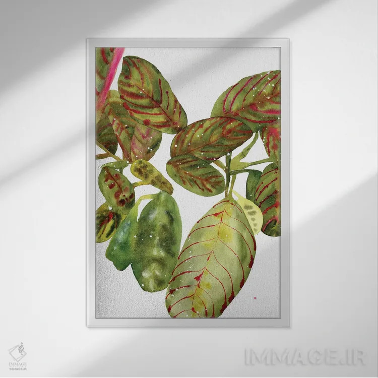 تابلو مدرن گیاه دعایی اثر کریتیو اینگرید - نمای قابدار سفید