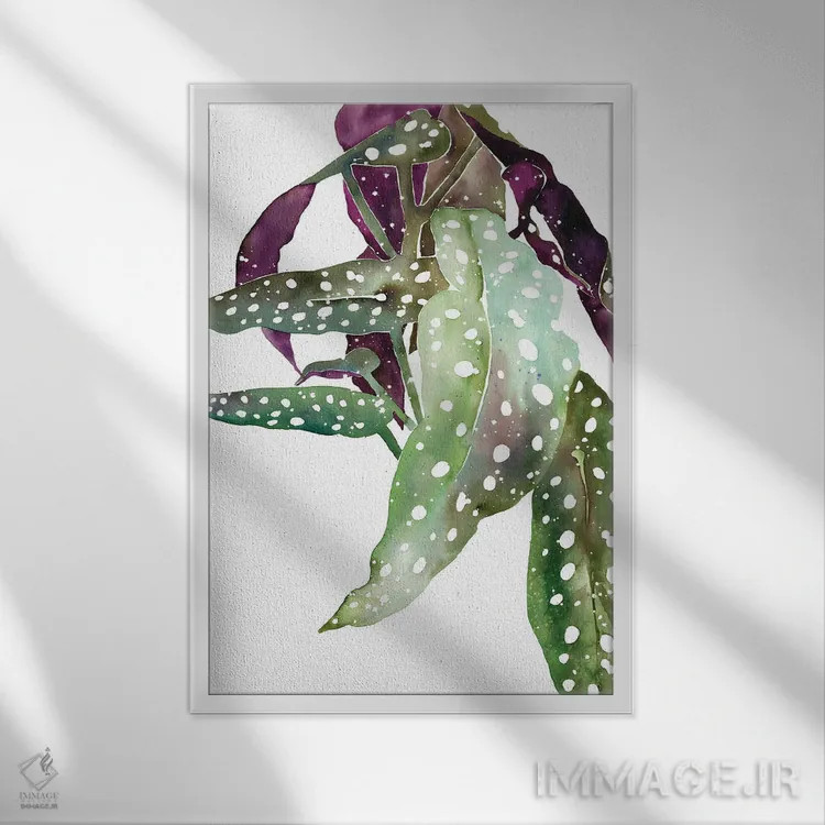 تابلو مدرن بگونیا خال خالی اثر کریتیو اینگرید - نمای قابدار سفید