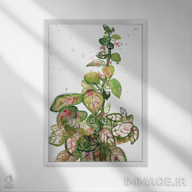 تابلو دکوراتیو خال خالی صورتی اثر کریتیو اینگرید - نمای قابدار سفید