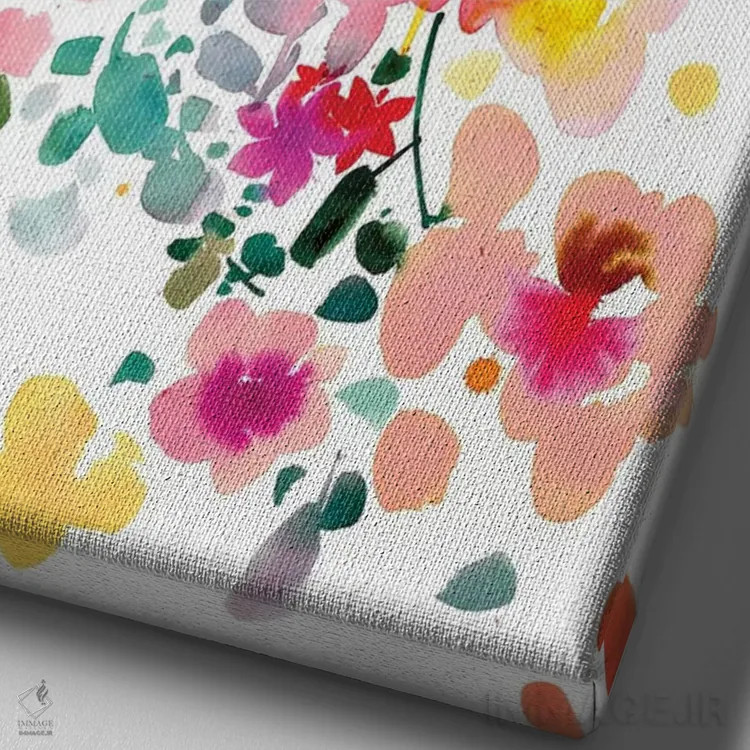 تابلو انتزاعی جنب وجوش گل ها اثر کریتیو اینگرید - نمای نزدیک بافت بوم