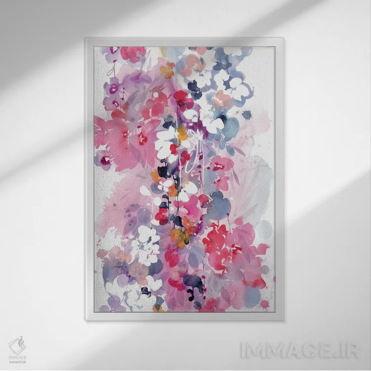 تابلو انتزاعی محو شدن اثر کریتیو اینگرید - نمای قابدار سفید