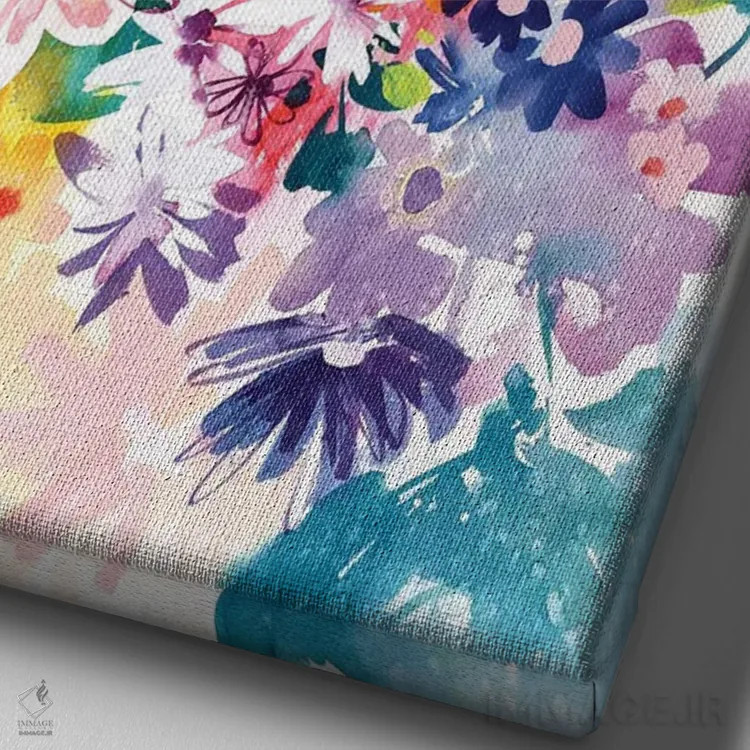 تابلو دکوراتیو باغ شکوفا اثر کریتیو اینگرید - نمای نزدیک بافت بوم