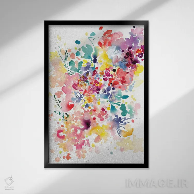 تابلو انتزاعی هاله اثر کریتیو اینگرید - نمای قابدار مشکی